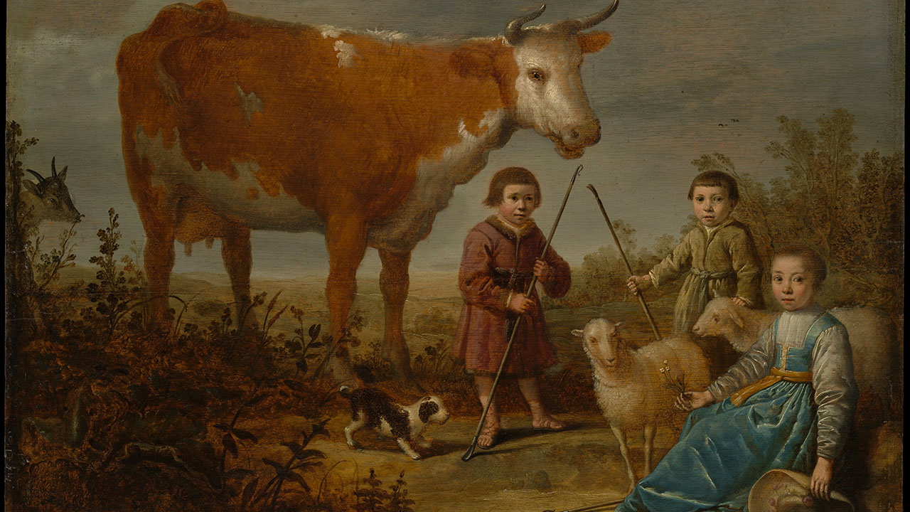 Children And a Cow