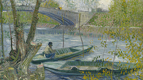 Fishing in Spring the Pont De Clichy Asnieres