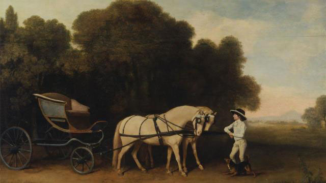 Phaeton with a Pair of Cream Ponies And a Stable Lad