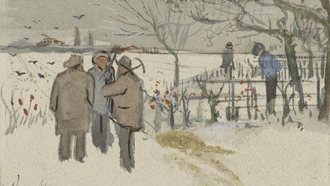 Sketch of Miners in the Snow, Winter, Enclosed in a Letter from Vincent Van Gogh to Theo Van Gogh