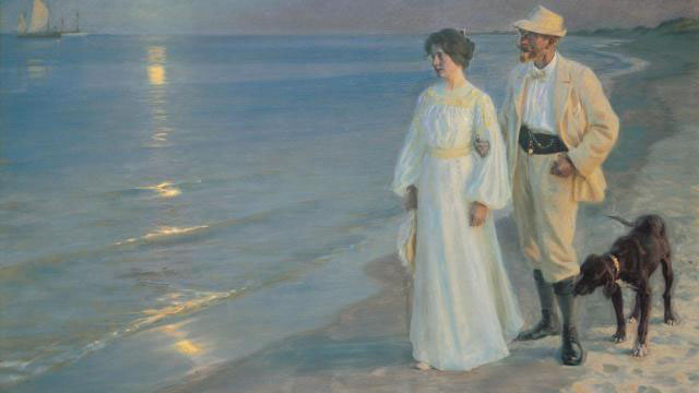 Summer Evening on the Beach at Skagen the Painter And His Wife