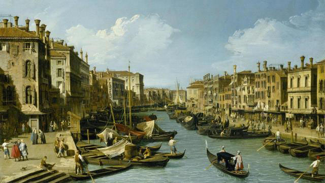 The Grand Canal near the Rialto Bridge Venice