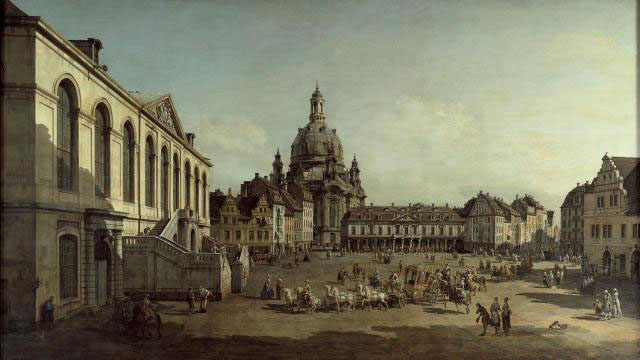 View of the Neumarkt in Dresden from the Judenhofe
